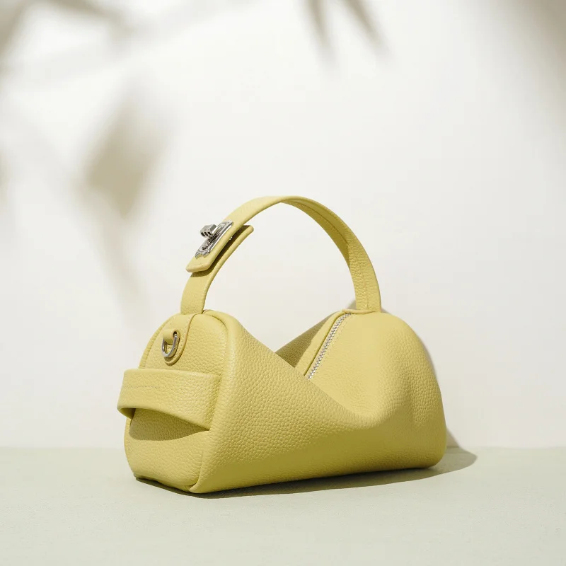 

Soft Leather Large Capacity Women's Bag New Single Shoulder Bag Crossbody Bag Top Layer Cowhide Pillow Bag