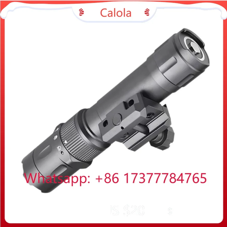 2000LM Tactical Flashlight White Green Combo Magnetic Pressure Switch 21700 Fit 20-22mm Mount