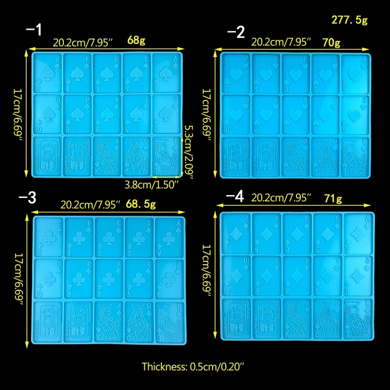 Molde cartão jogo silicone 15 folhas para moldes epóxi silicone para fundição resina