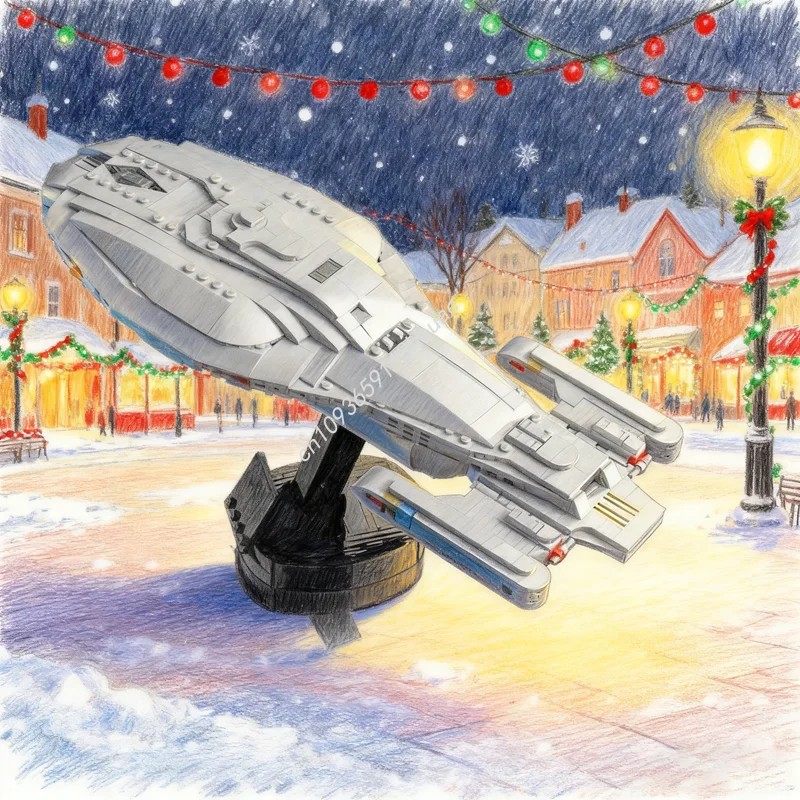 

897pcs MOC USS Voyager NCC Midi Scale Star Trek Space Model Building Christmas Gifts Blocks Architecture Toy Idea Education