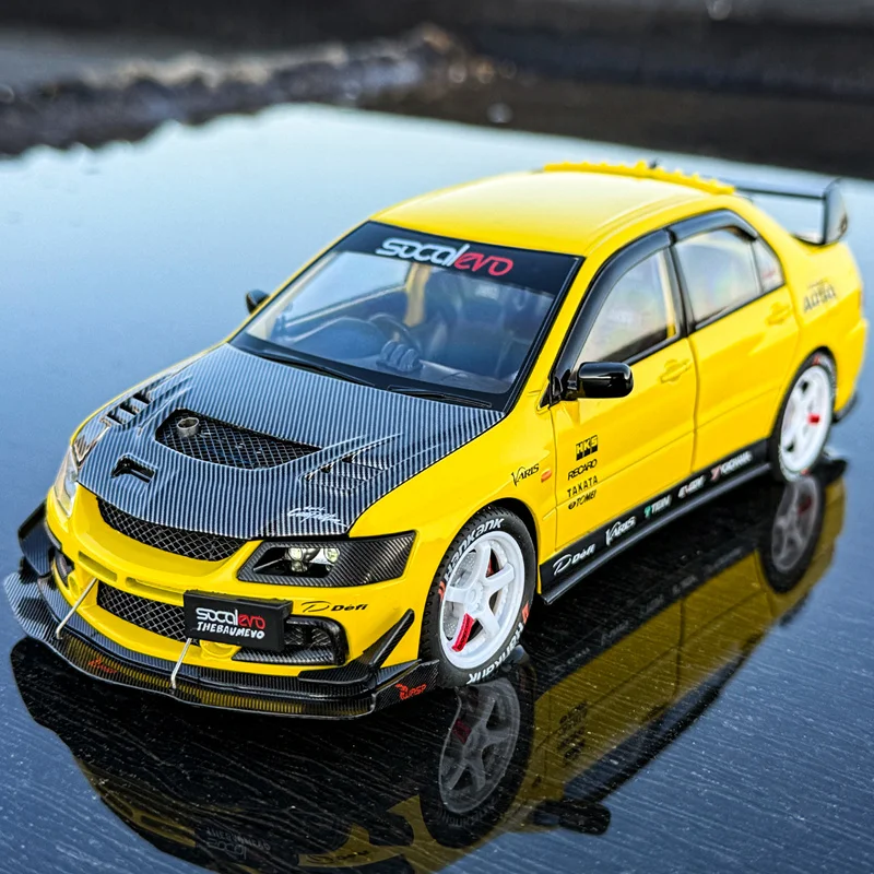 

1:24 Mitsubishi Lancer Evolution 9, модель спортивного автомобиля из сплава, металлическая модифицированная гусеничная гоночная машина, модель автомобиля, звуковой свет, подарки для детей