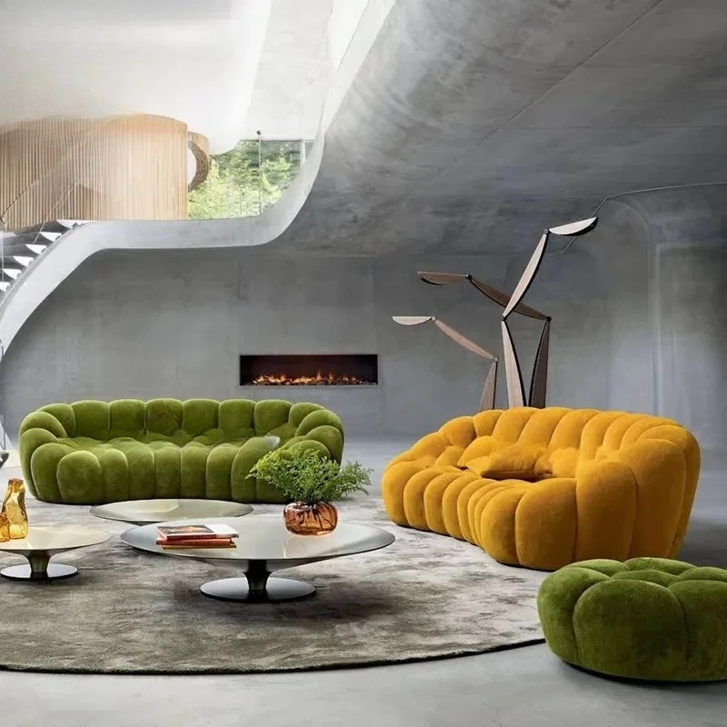 

New Design Yellow Tufted Boibos Bubble Sofa Custom 2 Seat Place Green Roche Bobois Velvet Bubble Sofa