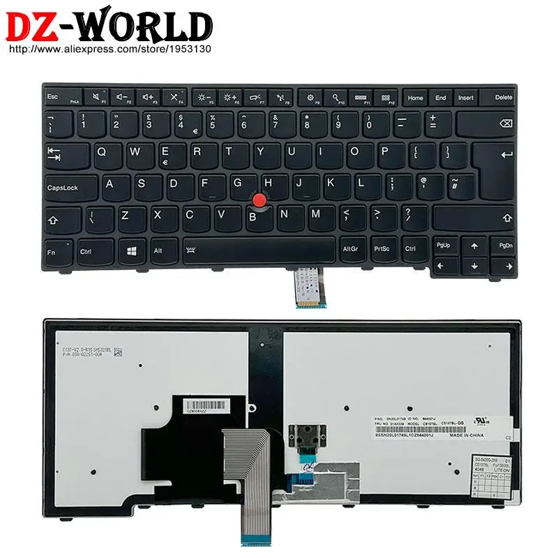 Imagem -02 - Teclado Inglês do Reino Unido para Lenovo Thinkpad T460 T440 T450 s L440 L450 L460 L470 E431 E440 Laptop 04y0891 04y2755 01en537 01ax339 Reino Unido