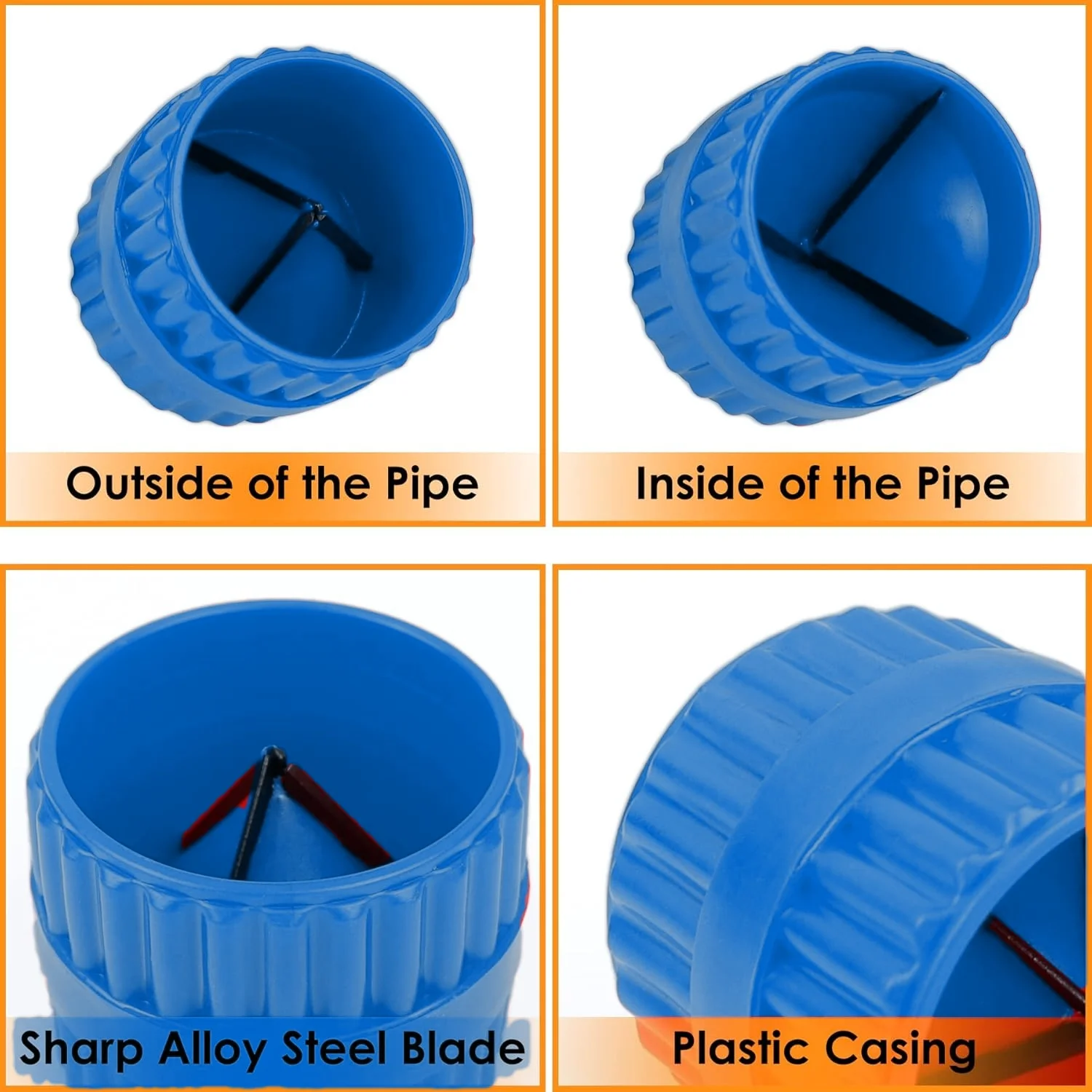 Alat pelubang pipa luar dalam, alat talang pipa akrilik untuk PVC/PPR/tembaga/kuningan/tabung aluminium alat Deburring tugas berat