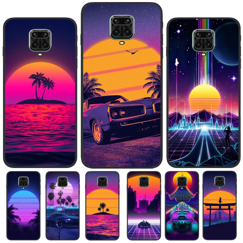 Synthwave 80's Retro Neon vaporwave Case For Xiaomi Redmi Note 12 Pro 8 9 10 11 Pro Note 12S 11S 10S 9S 9C 10A 10C 12C Cover