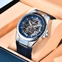 BENYAR Automatic Movement Mechanical Watches for Men 5207 New 42mm Hollow Luminous 50M Waterproof Luxury Mens Watch Reloj Hombre