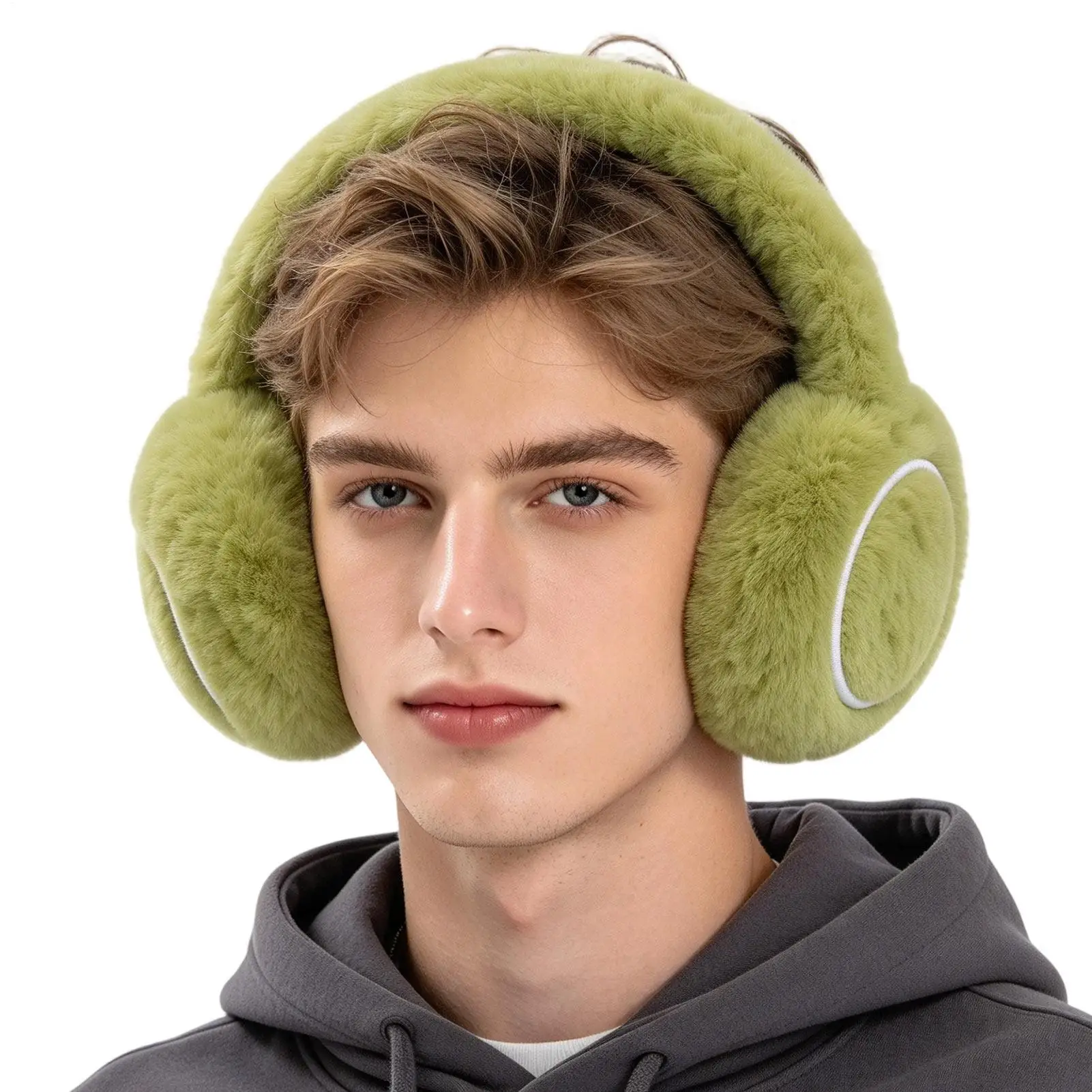 Ear Covers For Cold Weather Windproof Soft Plush Foldable Sports Ball Winter Gear Novelty Baseball Ear Covers For Outdoor Skiing