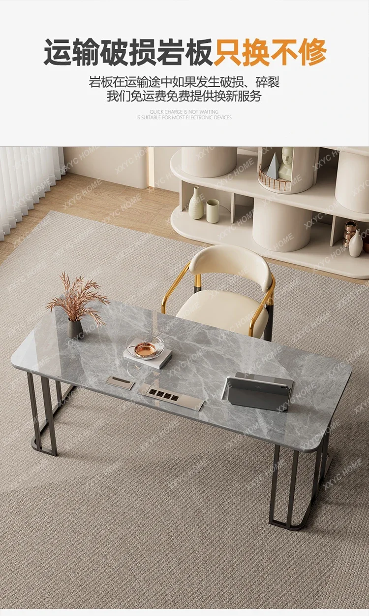 L Modern Light Luxury Desk Cream Style Simple Desktop Home Rock Slab Computer Desk All Apartment Learning Office