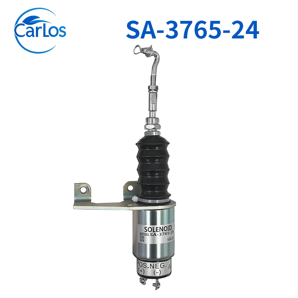 Excavator Generator Oil Cut-Off Electromagnet SA-3765-24 Solenoid Valve Switch 24V Engine Start Stop Control Device
