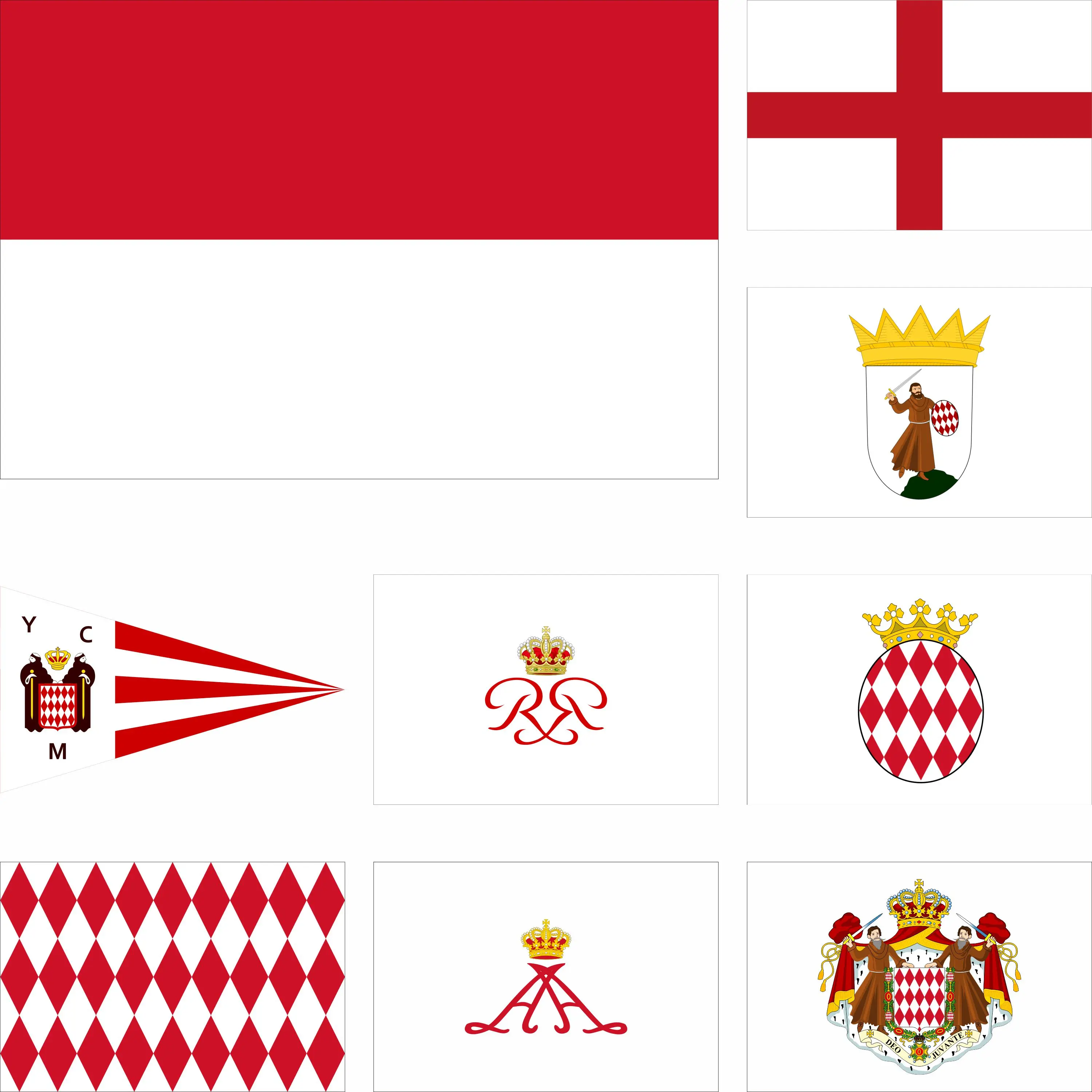 Флаг Монако Royal Standard of Rainier III Персональный стандарт баннера Prince Alberto II 3x5 футов Двусторонняя печать флаги Гэноа