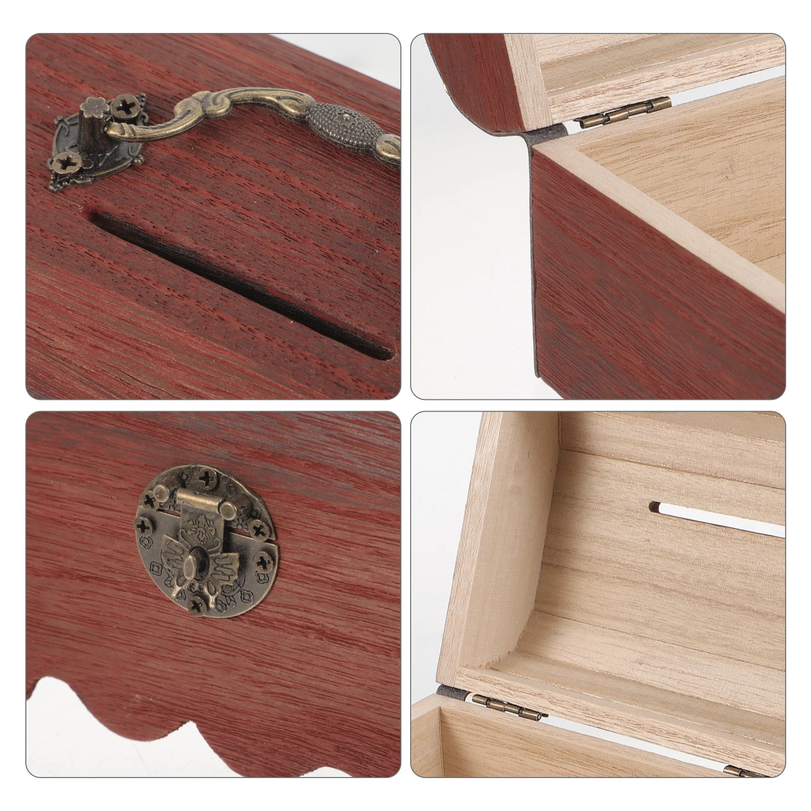 Kinderen Spaarpot Vintage Houten Geldbesparende Pot Met Slot Muntopslag Desktop Decoratie Gift Retro Schatkist