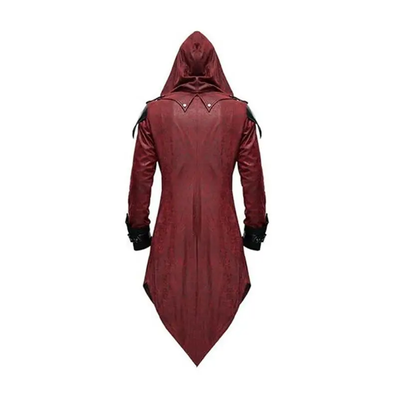 New Medieval Halloween Retro Patchwork Jacket Men's Gothic Dark Clothing Splicing Design Winter Fashion Men's Outerwear view 5