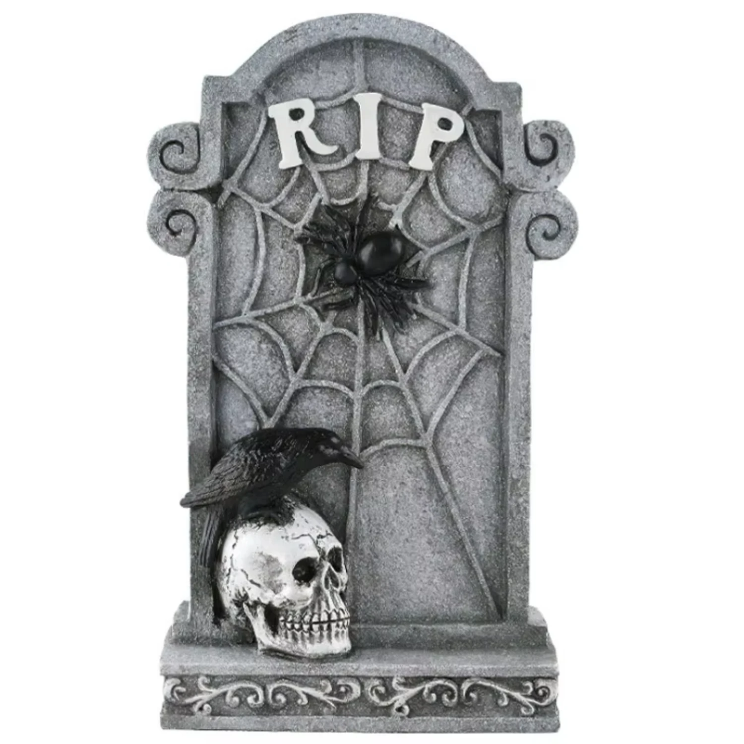 tombstone halloween decorations Gravestone resin halloween tombstone  With Skeleton and Cobwebs