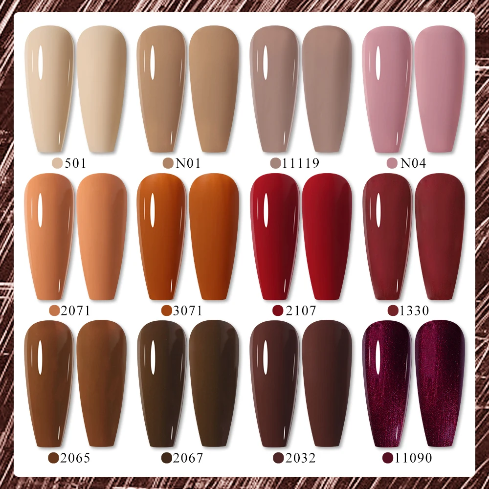 Arte Clavo 15ML Red Brown Color Gel Nail Polish Autumn Winter Nail Art Gel Nail Supplies Semi Permanent Soak Off UV Gel Varnish