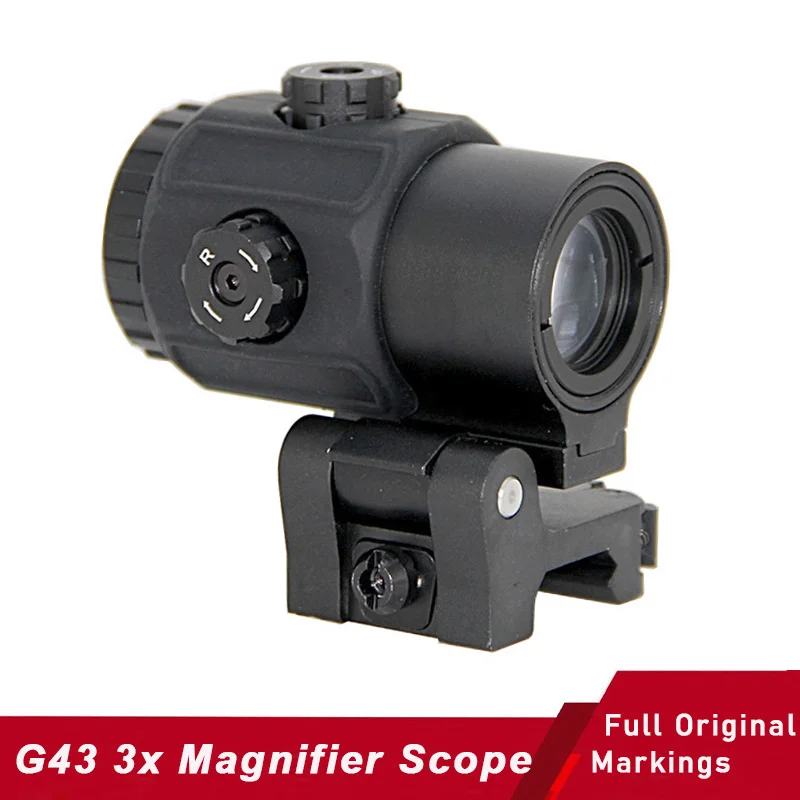 

G43 Magnifier Optics Scope Compact 3x Magnification Sight with Switch to Side STS Quick Detachable Mount Aluminum Housing