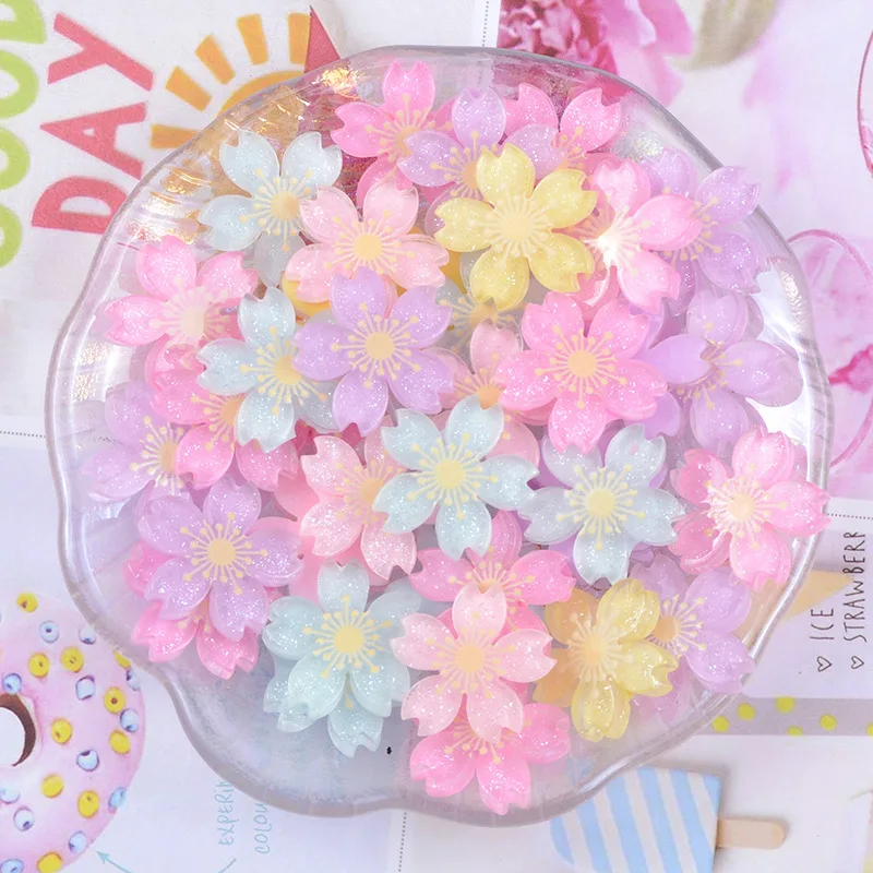 Kawaii Resin Flower Series, Flatback Embellishments, Cabochons, Planar Miniatures, Craft Supplies, Mini Figurines, DIY, 10Pcs
