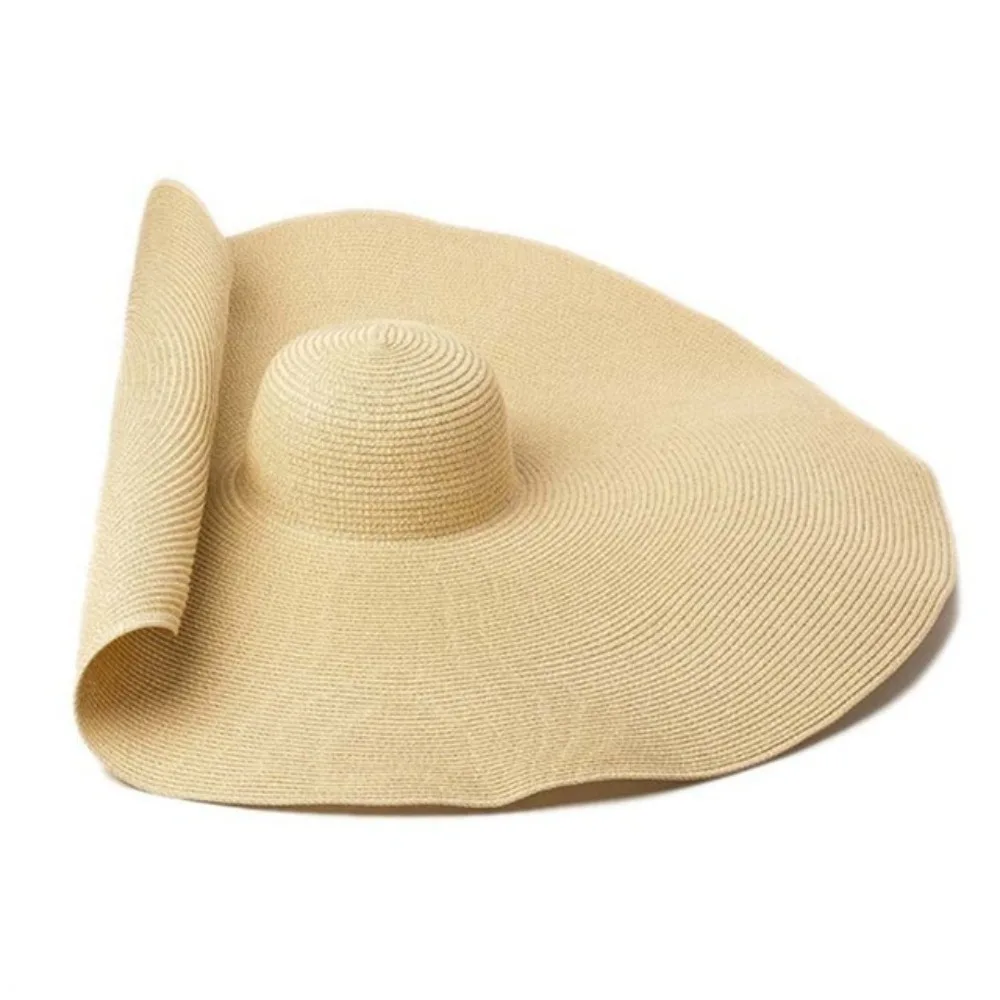 

Sunscreen 70cm Wide Brim Sun Hat Boho Style UV Protection Diameter Large Straw Hat Casual Fashion Summer Beach Sun Hat Outdoor