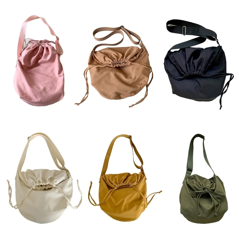 

Drawstring Crossbody Shoulder Bag Simple Fashion Bag Versatile Bag Nylon Bags Women Versatile Travel Bag Large Capacity