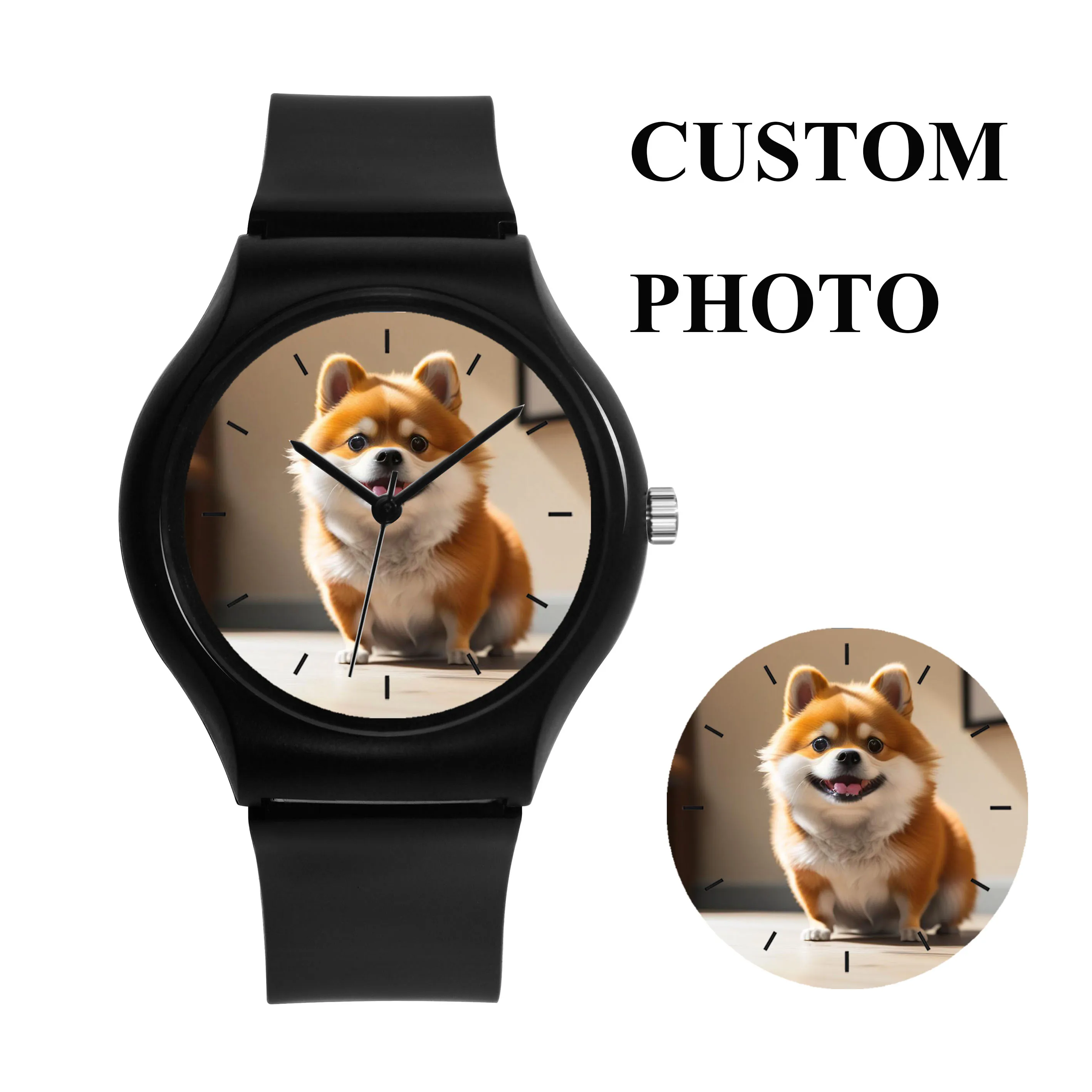 Black Men Wristwatch Plastic Case TPU Strap 3ATM Water Resistant OEM Custom Logo Factory Sale