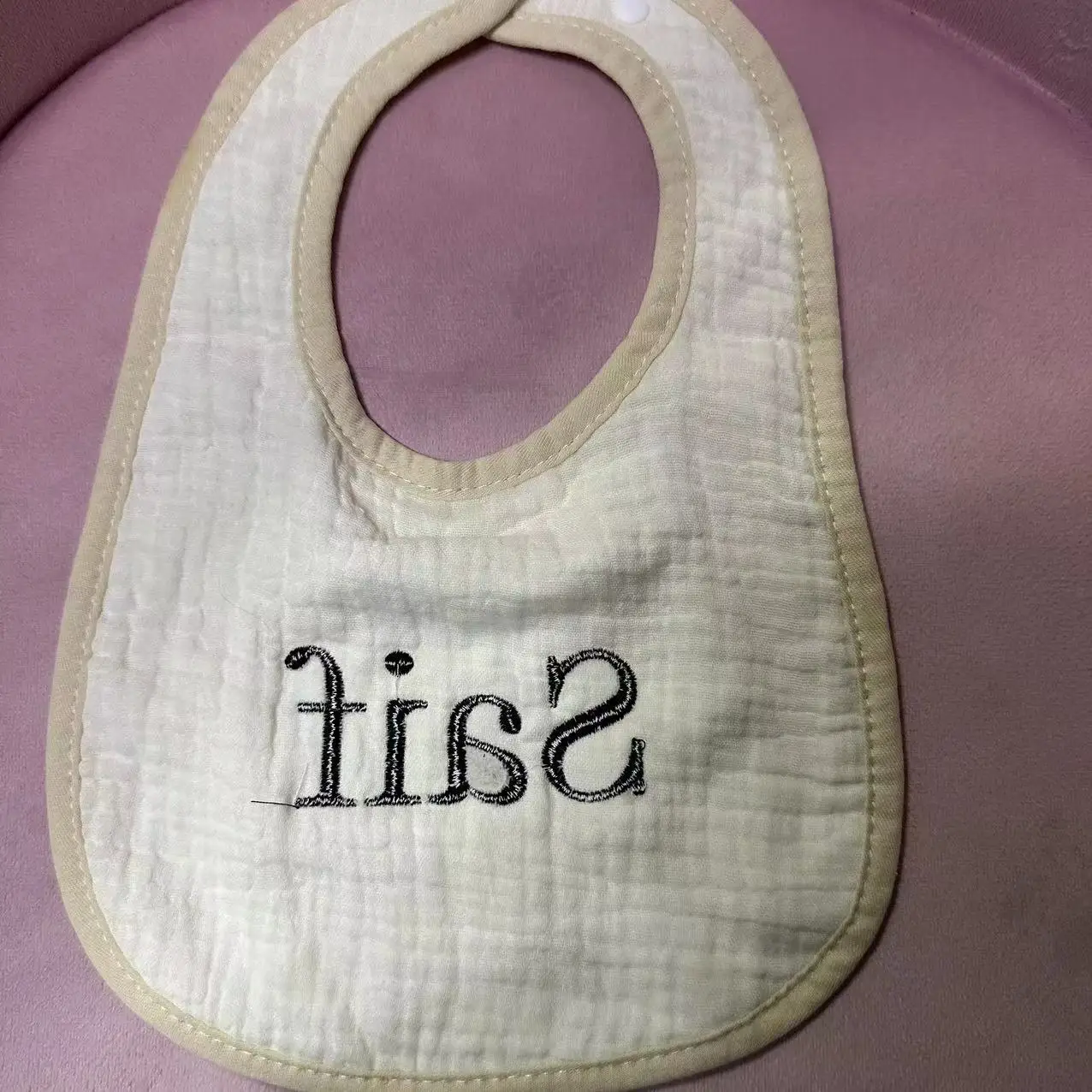 Personalized Embroidered Baby Bib Name Custom Baby Bib Cotton Newborn Baby Saliva Funny Birthday Gift For