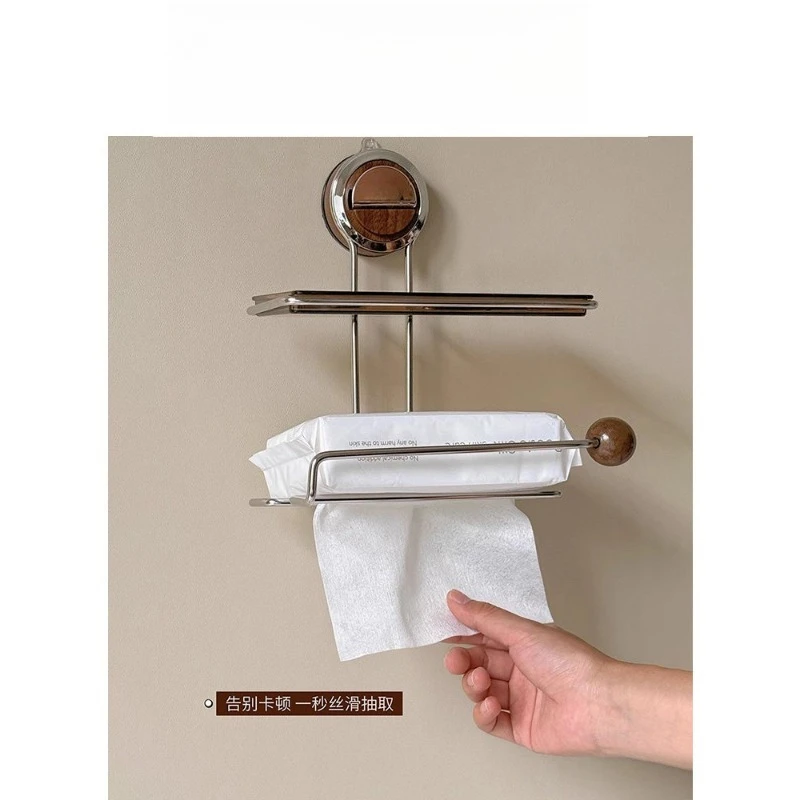 Toilet tissue box Wall-mounted toilet paper holder No punching rack Roll paper rack