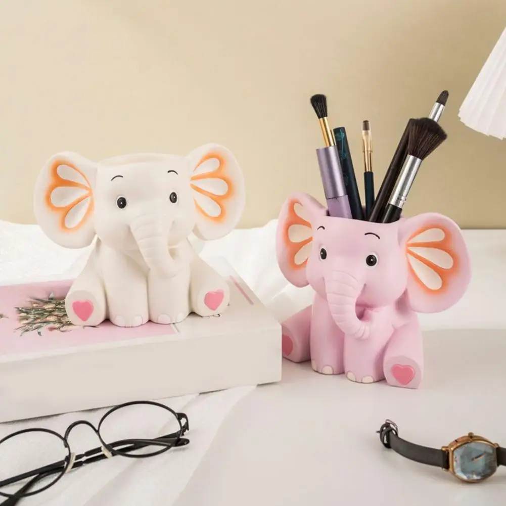 

Держатель для ручек в виде слона, милый настольный органайзер для карандашей, многофункциональный органайзер для ручек из смолы для детей, подростков, офиса, школьных принадлежностей