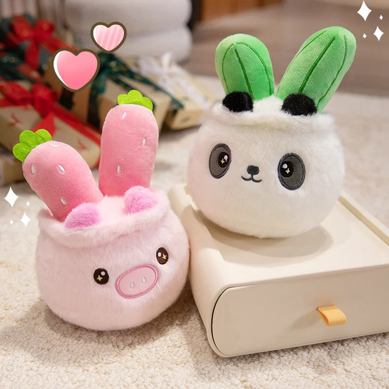 1 قطعة 20 سنتيمتر/7.87in الحيوان بوعاء النبات تمثال معلق وضع هدية للأصدقاء الصديقات سطح المكتب لعبة أرنب خنزير صغير الدب الباندا #2