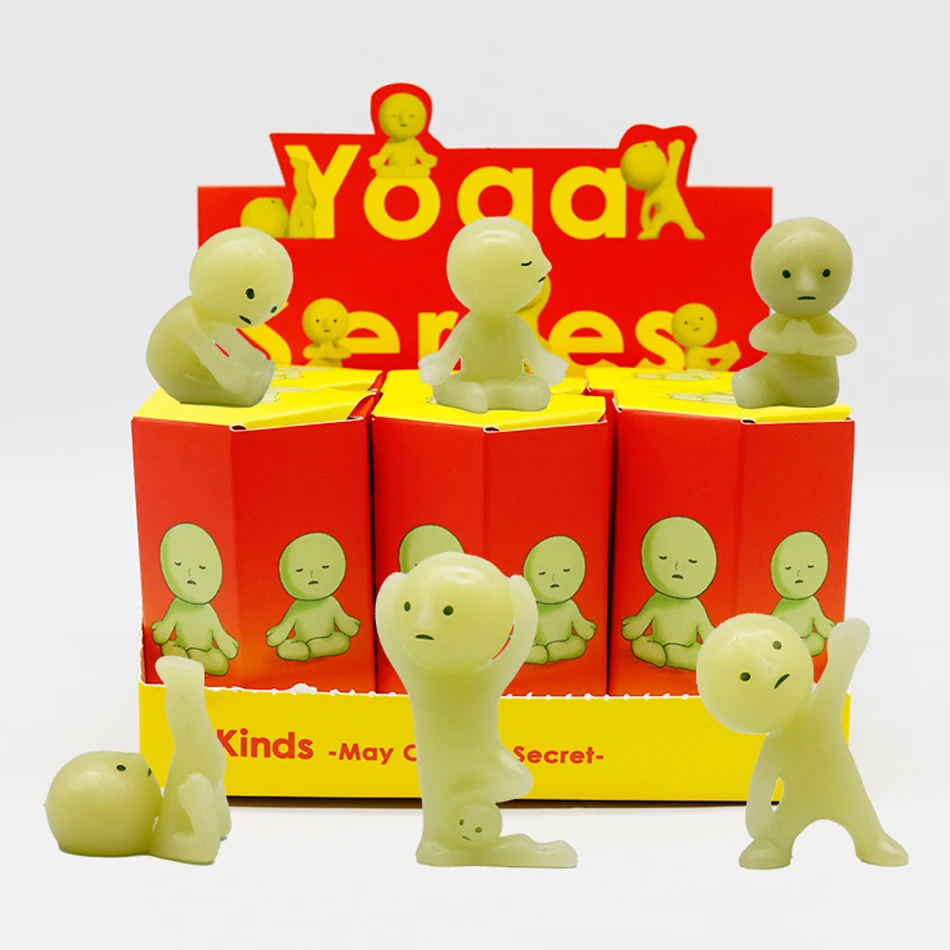 Smiski Yoga Fitness Serie Nachtleuchtende Grüne Puppe Mystery Blind Box Actionfiguren Dekoration Desktop-Ornamente Modell Spielzeug Geschenk – Detail 2