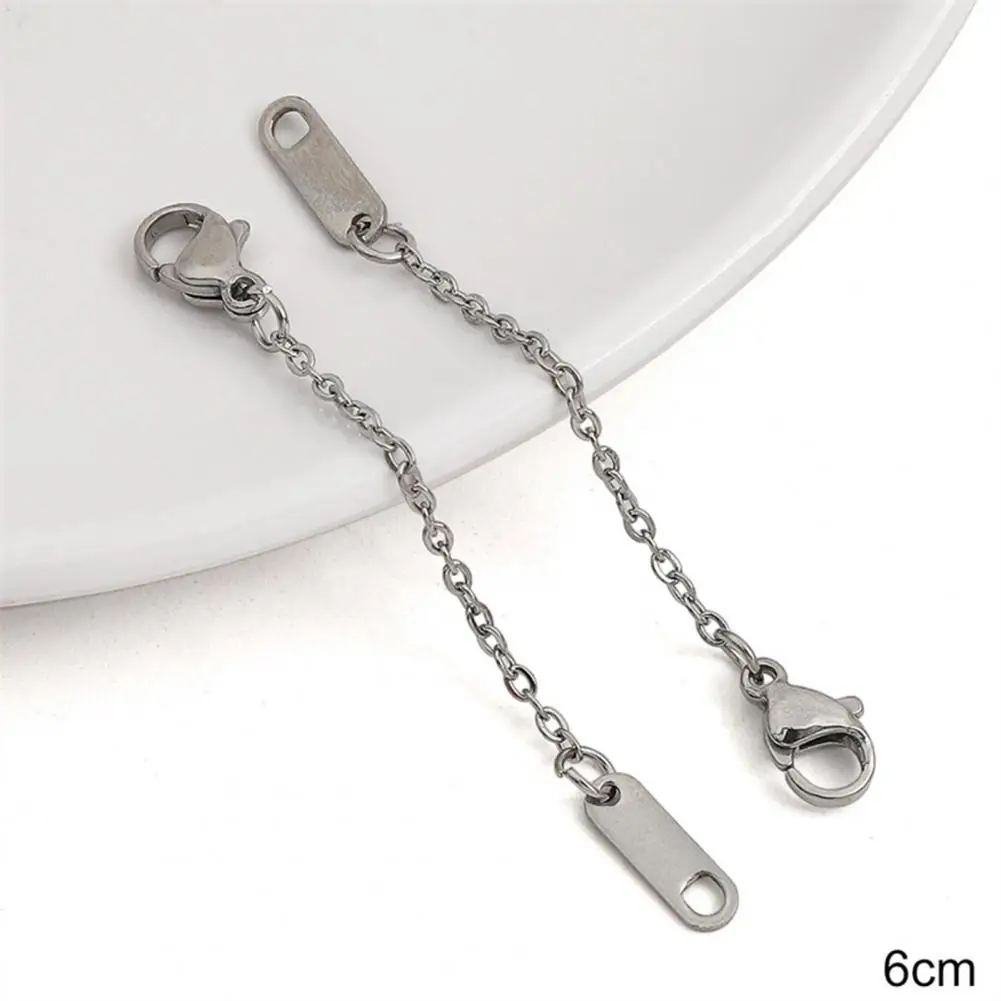 Necklace Extender Chain 6 Pcs Stainless Steel Jewelry Extender Kit Lobster Clasp Bracelet Necklace Extension Chains Lightweight