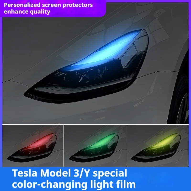 

For Tesla Model 3 Y 2026 Headlight DRL Color Change Vinyl Film with Brow Tint, Car Light Modification Decoration Mode 3 Y 2026