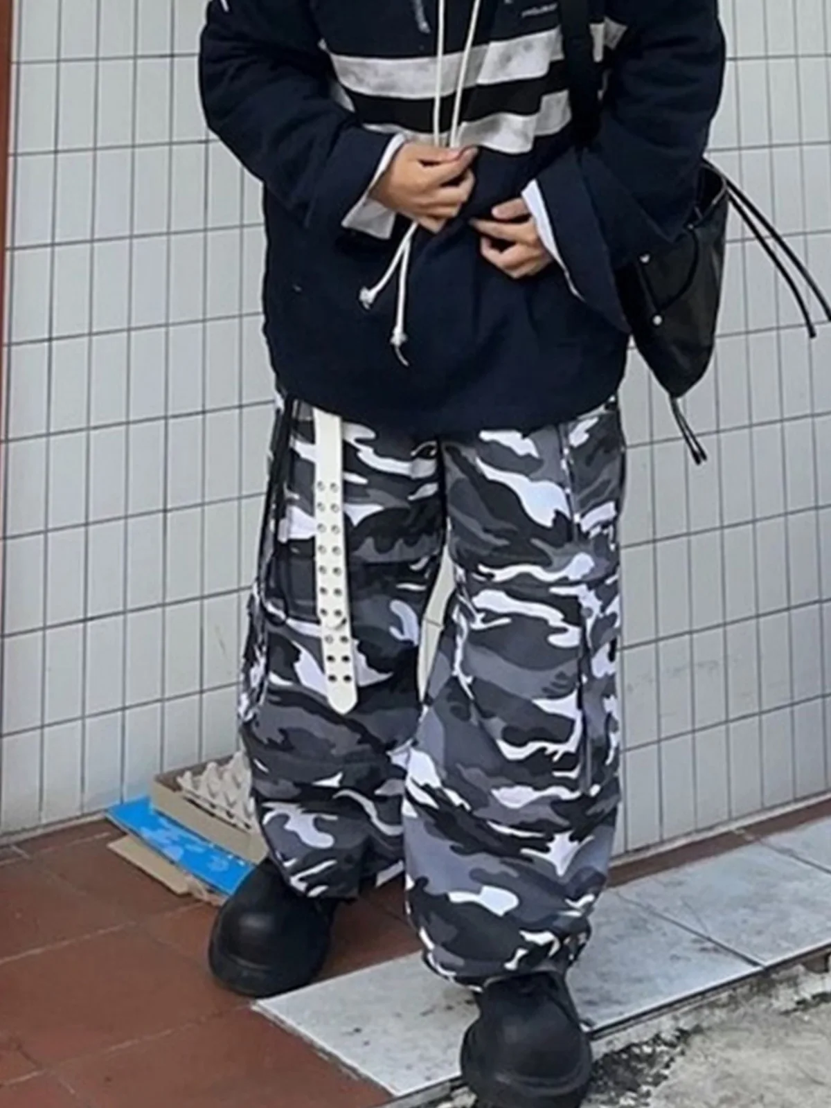 MIJKO سروال كارجو مموه متعدد الجيوب للرجال والنساء # 8509