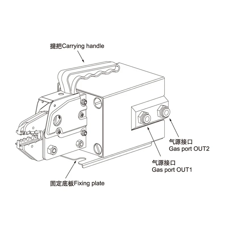 AM-10เครื่องจีบเทอร์มินัลแบบนิวเมติกที่ปลอดภัยและประหยัดแรงงานเครื่องมือจีบที่ขับเคลื่อนด้วยกระบอก