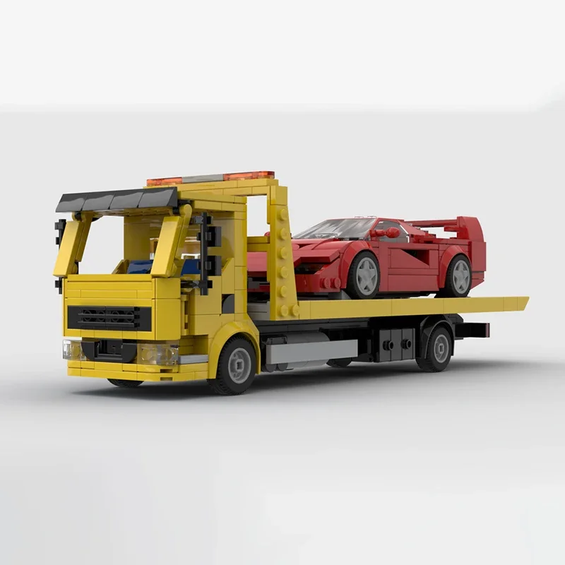 

453 MOC City Tow Truck 8 Wide Functional Dynamic DIY Model Building Blocks Birthday Toys Gift