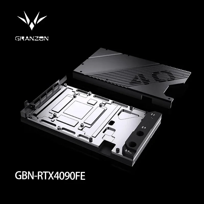 Granzon GBN-RTX4090FE Water Block Use for NVIDIA GeForce RTX4090 Founder Edition GPU Card / T2 Red Copper Material