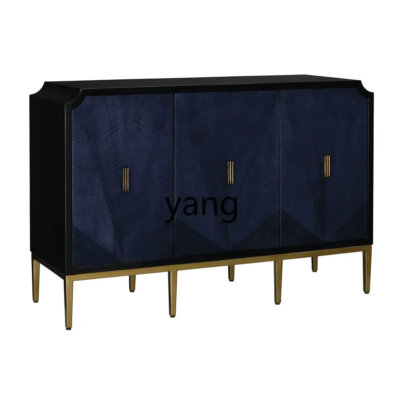 

LMM Italian Style Light Luxury Sapphire Blue Sideboard Cabinet American Living Room Integrated Wall Entrance Cabinet