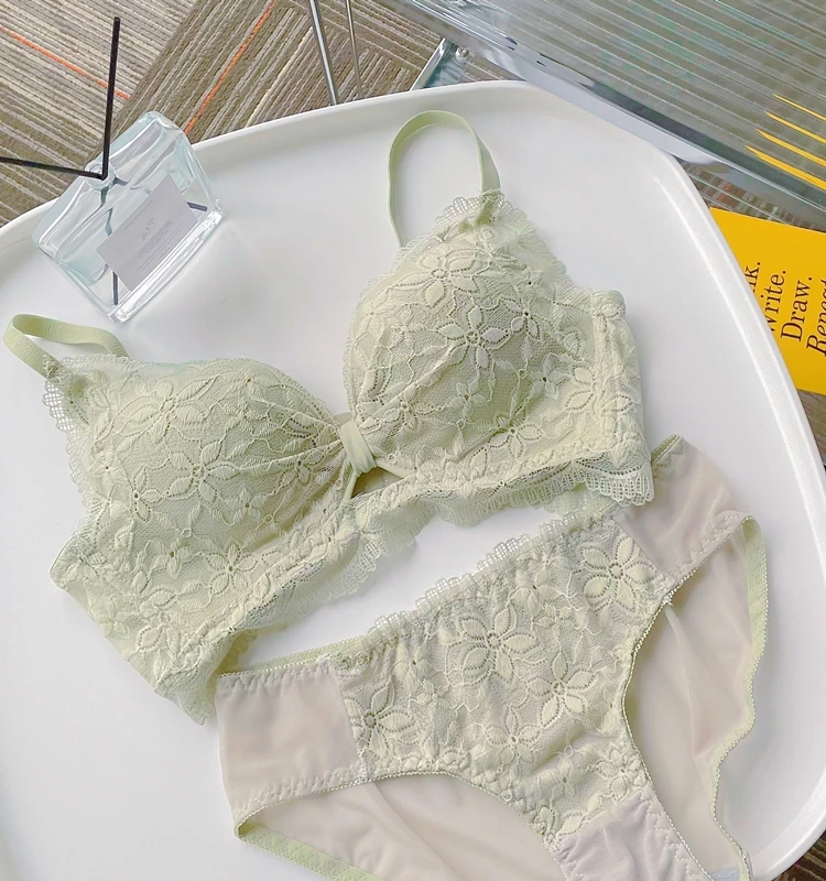 Sujetador sin aros para mujer joven, con diseño de nudo de mariposa, invisible, cobertura cleta, tirantes fijos en forma de U