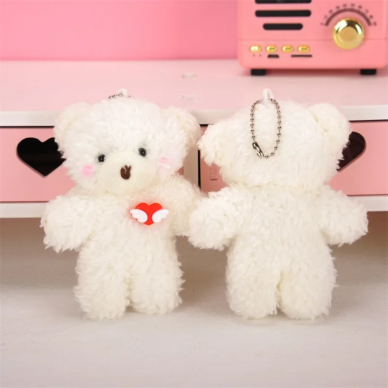 Kawaii 13CM Cartoon Bear Plush Doll Keychain Pendant Cute Stuffed Bear Keyring Doll Bag Pendant Accessories For Boys Girls Gift