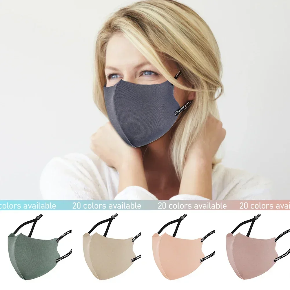 3D Washable Adjustable Cycling Face Mask Dust-proof Breathable Thin Face Ice Cotton Knitted Sunscreen Haze Reusable Face Mask