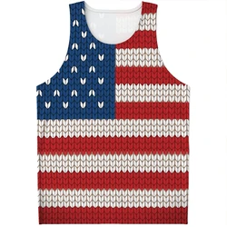 American Eagle Flag Pattern Tank Top Gym Tee Shirts 3D Printed Street Sportswear Vest Quick Drying Sleeveless T-Shirt Tops 6XL