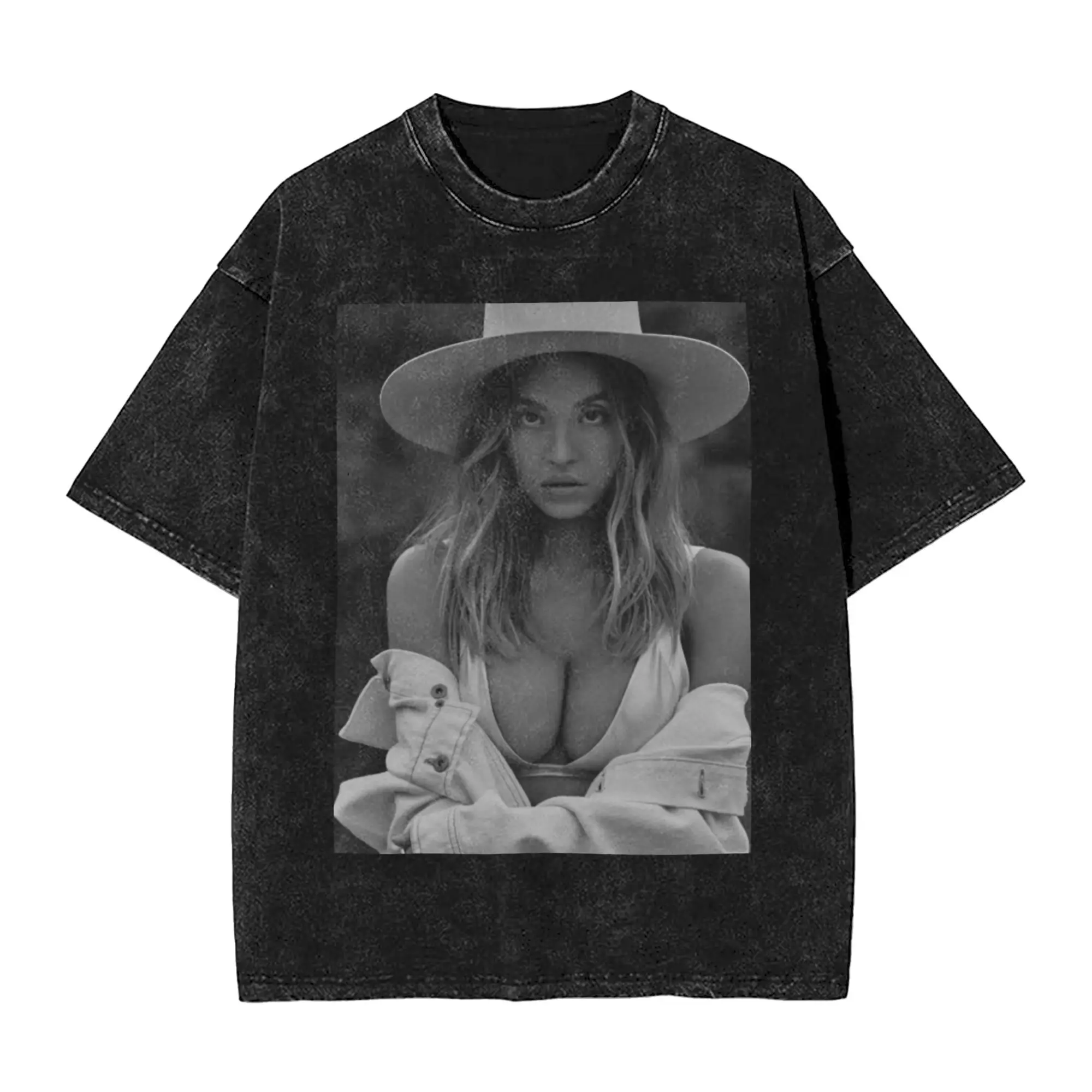 Sydney Sweeney Sizzling, новая футболка с эстетической фотографией, пляжная уличная футболка, популярная хлопковая футболка для мужчин, топы с короткими рукавами