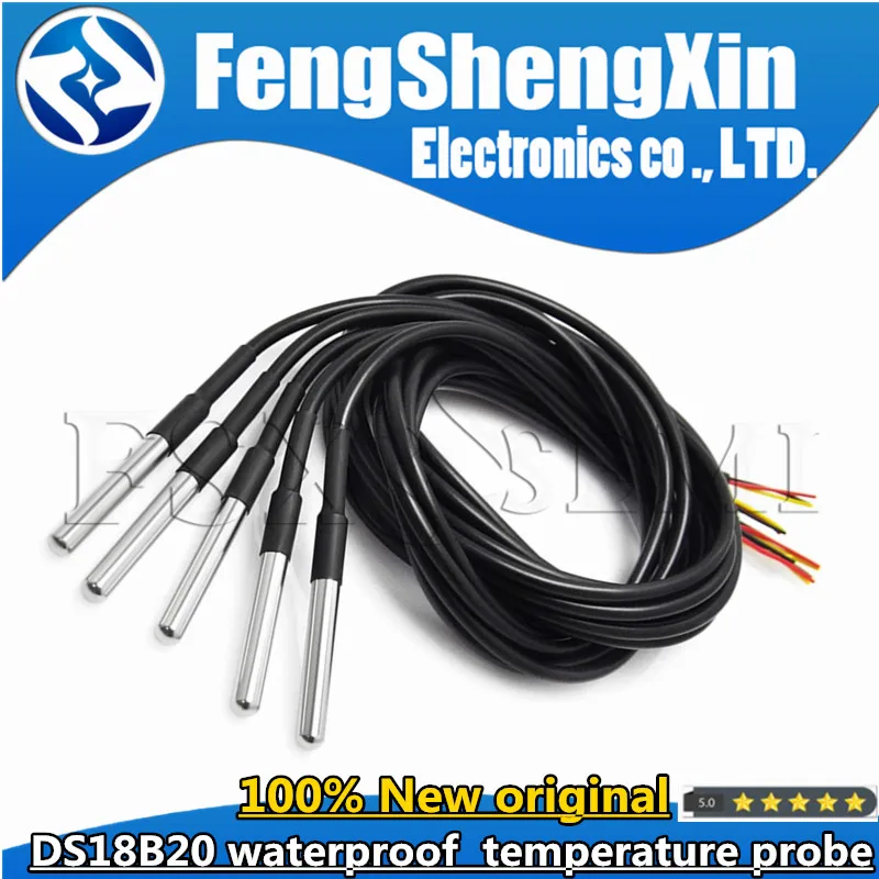 1pcs DS18B20 waterproof 1 2 3 meters temperature probe temperature sensor 18B20