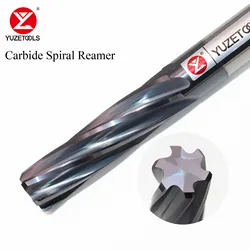 Carbide Spiral Reamer, Milling Cutter, Tungsten Steel, HRC55, 3mm, 4mm, 6mm, 8mm, 9mm, 10mm, 12mm, 1Pc