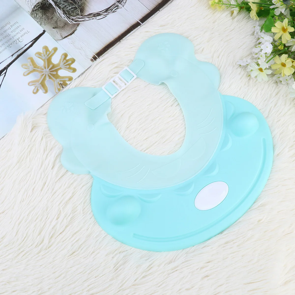 

Baby Bath Hat Adjustable Sky Blue Waterproof Ear Protection Shampoo Cap Hair Washing Shower Baby Bath Hat Shampoo Cap