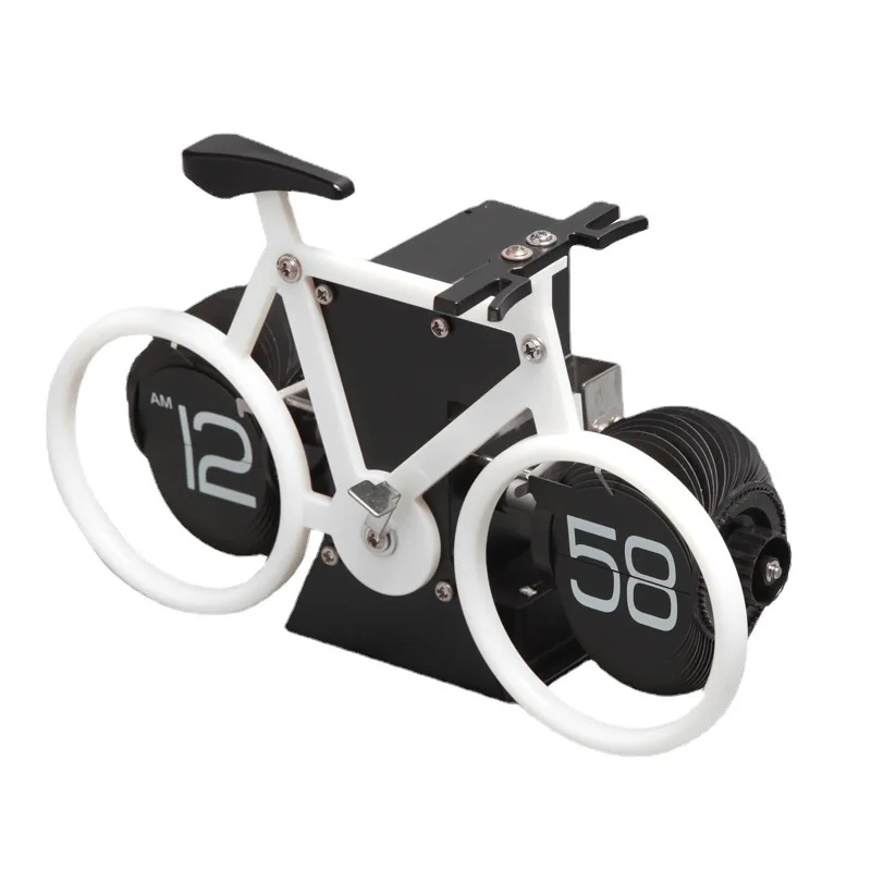 

Creative Bicycle Page Turning Clock Creative Fun Tabletop Table Clock New House Housewarming Personality Home Ornaments