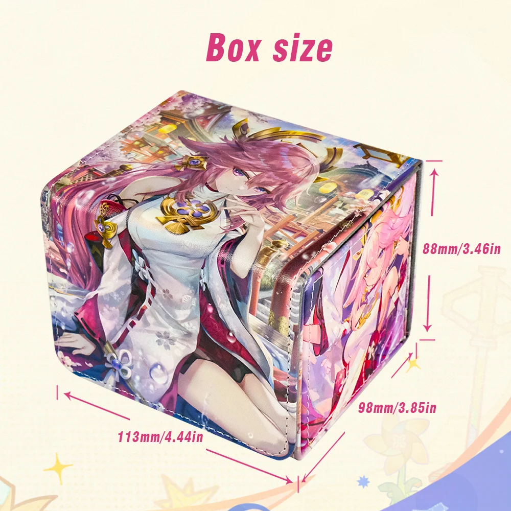 PU Card Deck Box for Trading Cards Anime Card Storage Box Fits 150+ Single Sleeved Cards TCG Cards Commander Deck Box