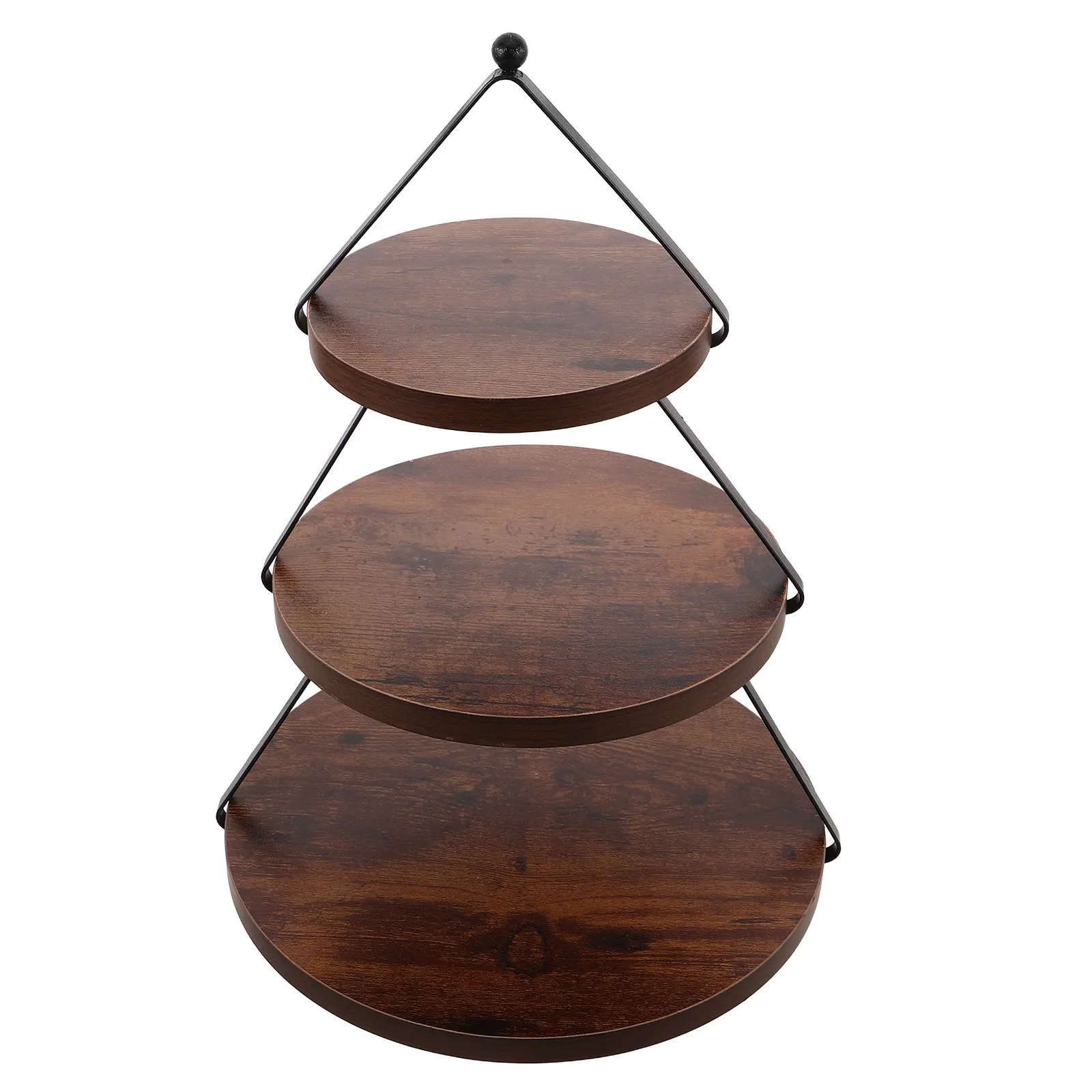 Soporte Rústico de Madera para Pastel de Árbol de Navidad, Exhibidor de Cupcakes de Tres Niveles, Soporte para Postres para Fiestas Navideñas y Té de la Tarde