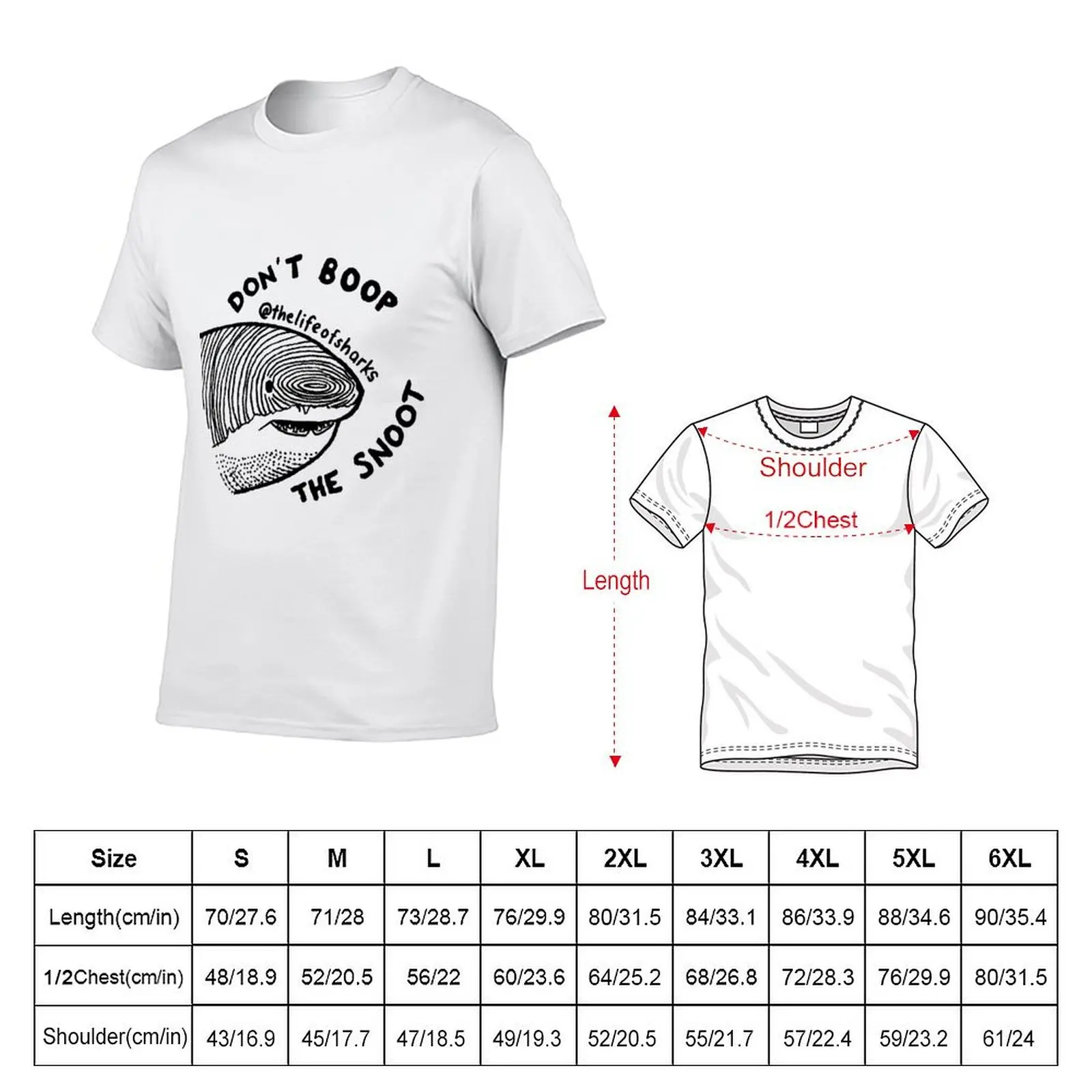 The Life of Sharks - Don't Boop the Snoot T-Shirt Active Sports Short Sleeve Cotton Shirt