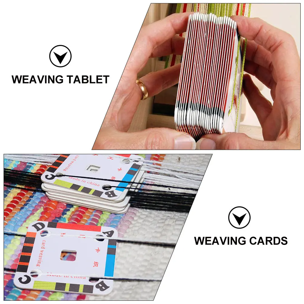 150Pcs Weaving Cards Cardboard Sturdy Handmade DIY Loom Craft Supplies Paper Loom Cards for Weaving Projects Belt Making - view 3