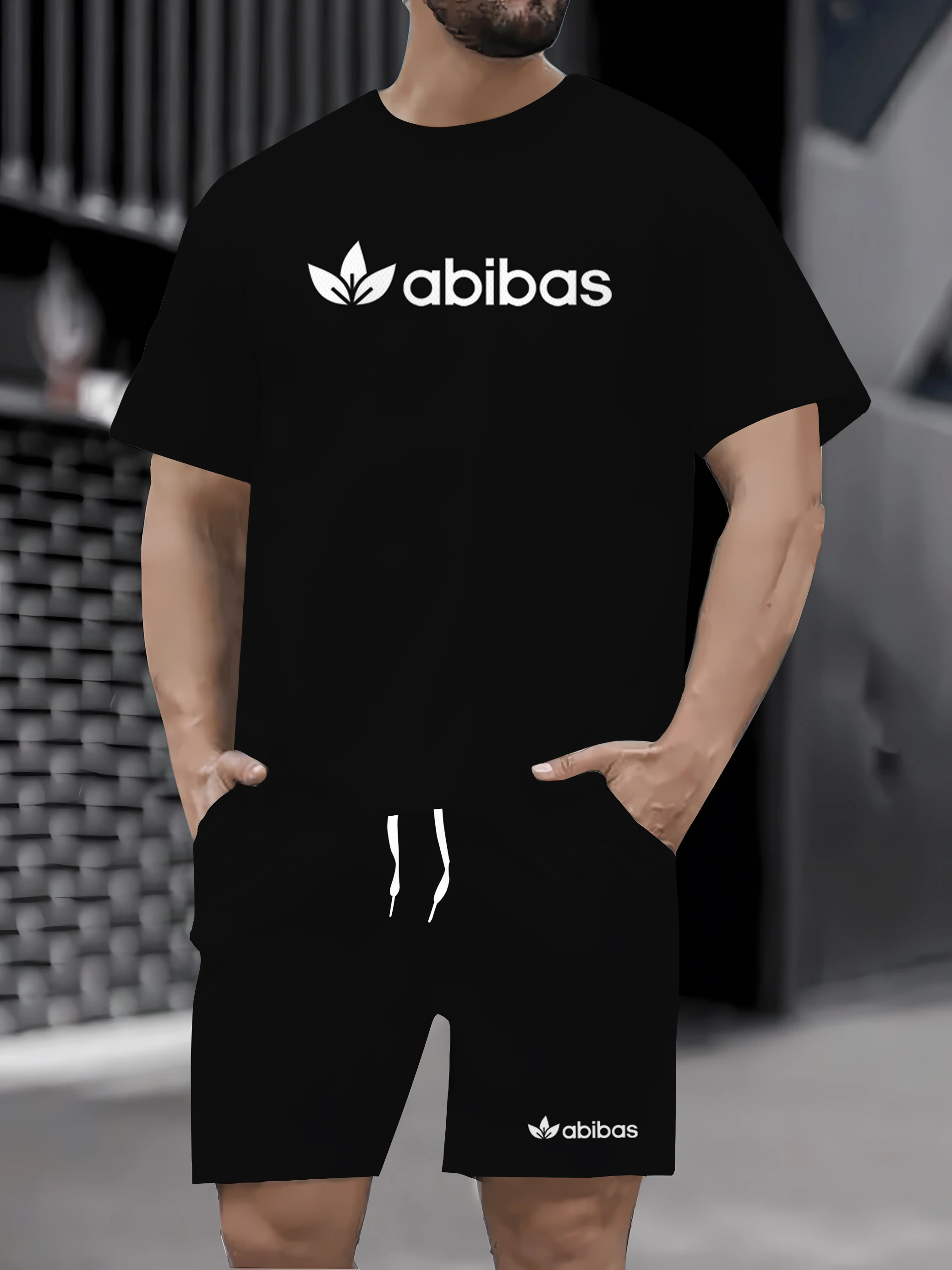 

Calvin verão masculino feminino novo casual terno esportivo moda respirável ao ar livre camiseta de manga curta + shorts de trei