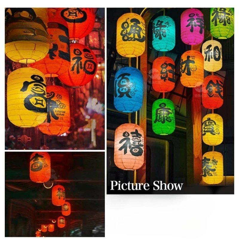 

Крытый бумажный фонарь в китайском стиле, настенный привлекающий богатство, добро пожаловать, украшение дома, рынок и ресторан, подвесные украшения